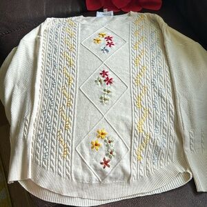 Milano light sweater with embroidery size small